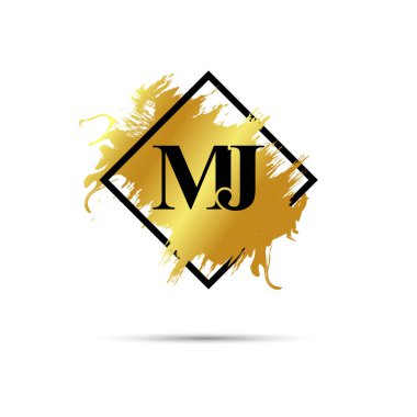 Gold MJ logo symbol vector art design