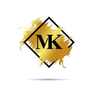Gold MK logo symbol vector art design