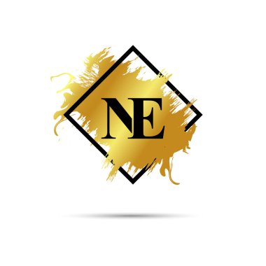 Gold NE logo symbol vector art design