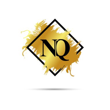 Gold NQ logo symbol vector art design