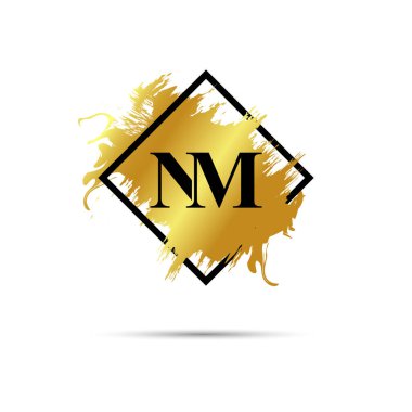 Gold NM logo symbol vector art design
