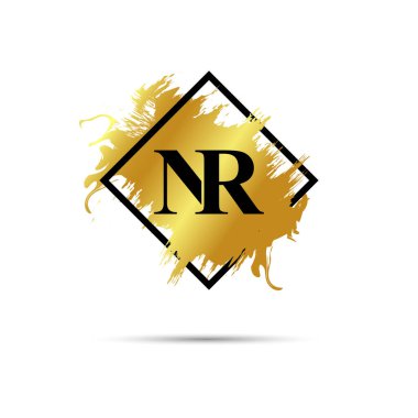 Gold NR logo symbol vector art design