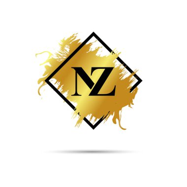 Gold NZ logo symbol vector art design