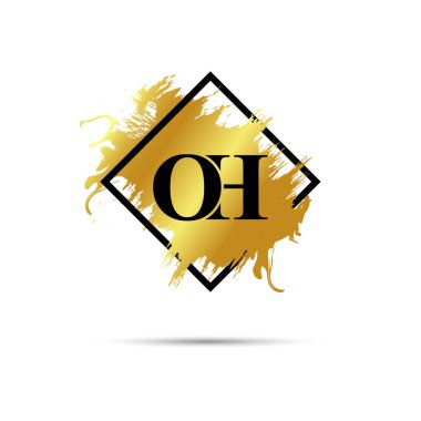 Gold OH logo symbol vector art design