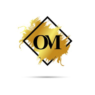 Gold OM logo symbol vector art design