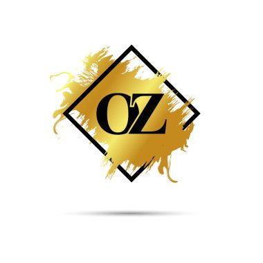 Gold OZ logo symbol vector art design