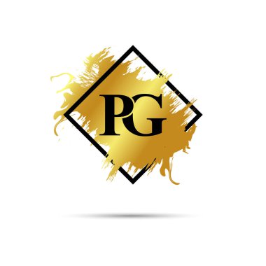 Gold PG logo symbol vector art design