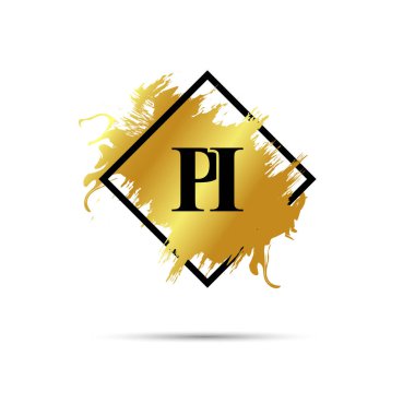 Gold PI logo symbol vector art design
