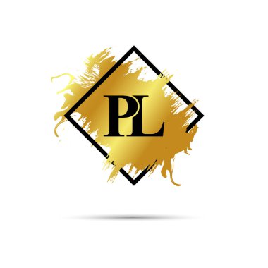 Gold PL logo symbol vector art design