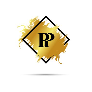 Gold PP logo symbol vector art design