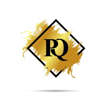 Gold PQ logo symbol vector art design
