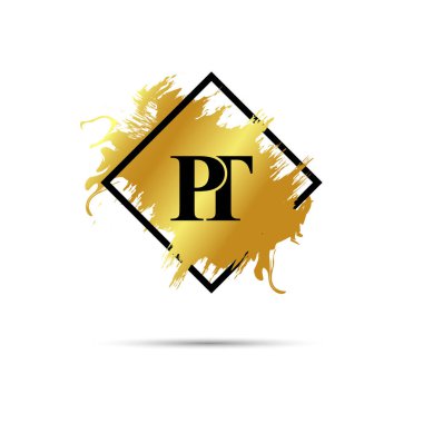 Gold PT logo symbol vector art design