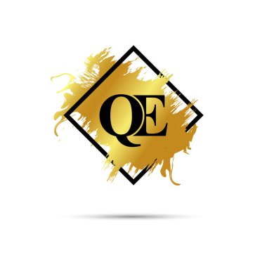Gold QE logo symbol vector art design