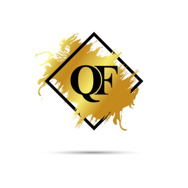 Gold QF logo symbol vector art design