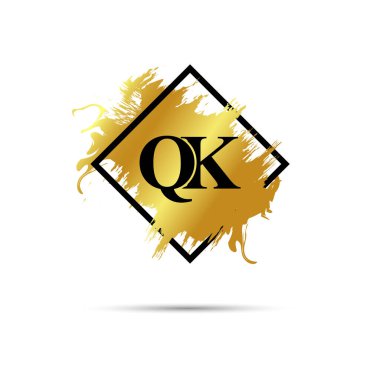 Gold QK logo symbol vector art design