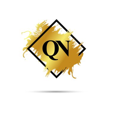 Gold QN logo symbol vector art design