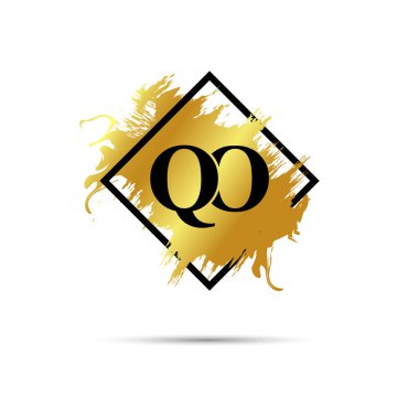 Gold QO logo symbol vector art design
