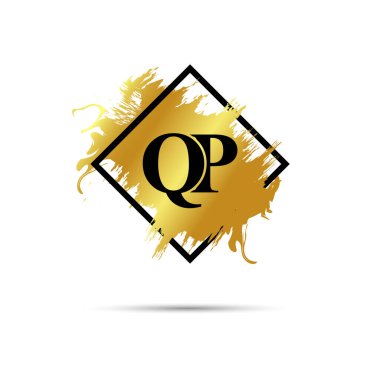 Gold QP logo symbol vector art design