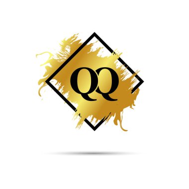 Gold QQ logo symbol vector art design