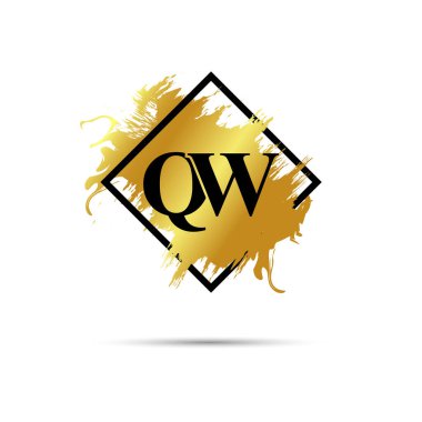 Gold QW logo symbol vector art design