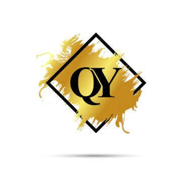 Gold QY logo symbol vector art design
