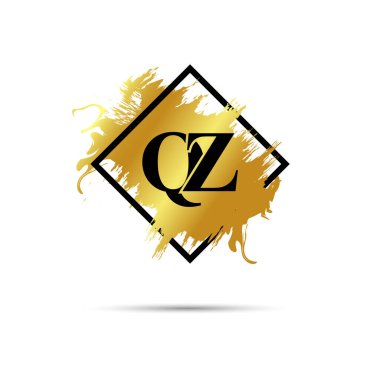 Gold QZ logo symbol vector art design