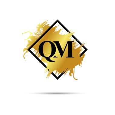 Gold QM logo symbol vector art design