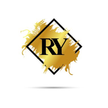 Altın RY logo sembolü vektör sanat tasarımı