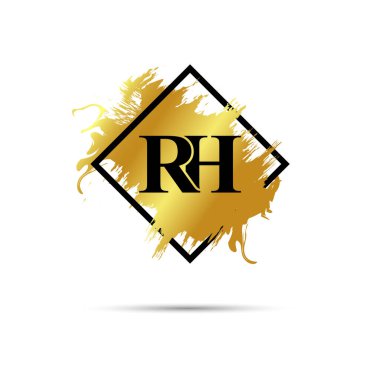 Altın RH logo sembolü vektör sanat tasarımı