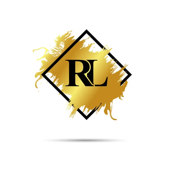 金色Rl标志矢量艺术设计 — 图库矢量图片