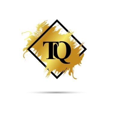 Altın TQ logo sembolü vektör sanat tasarımı