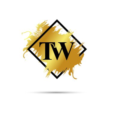 Altın TW logo sembolü vektör sanat tasarımı