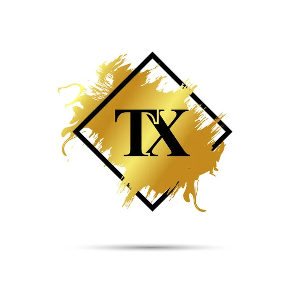 金色Tx标志矢量艺术设计 — 图库矢量图片