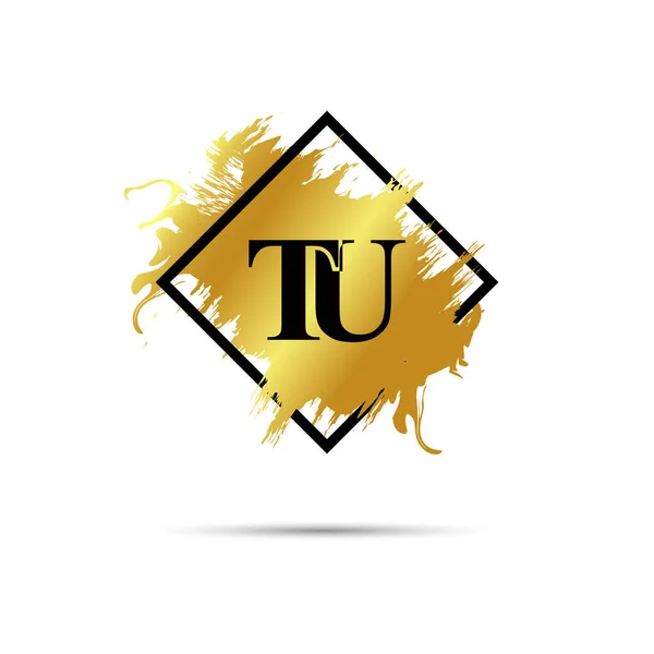 金色Tu标志矢量艺术设计 — 图库矢量图片