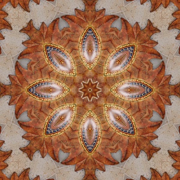 Mexico Terracotta Sol Plaque Kaleidoscope — Stock Photo, Image