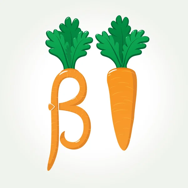 Beta-caroteen (Provitamine A) gezonde wortel — Stockvector