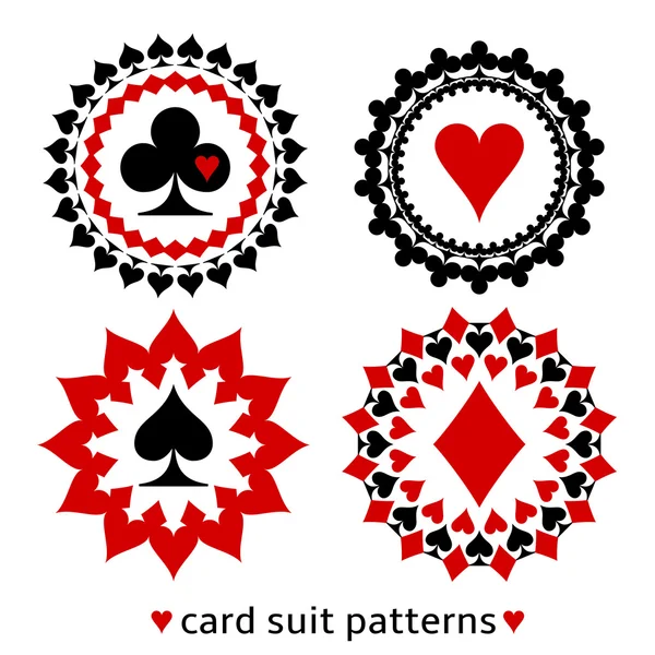 Ładne karty garnitur okrągłe wzory — Wektor stockowy
