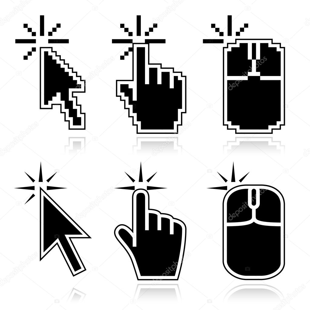 Click here black mouse cursors