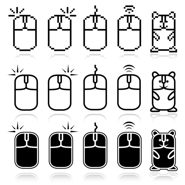 Bilgisayar fare Icon set — Stok Vektör