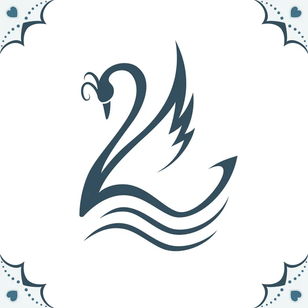 Stiliserade swan illustration Royaltyfria Stockvektorer