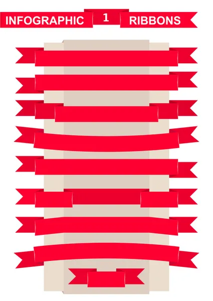 Rött band för märklig titel — Stock vektor