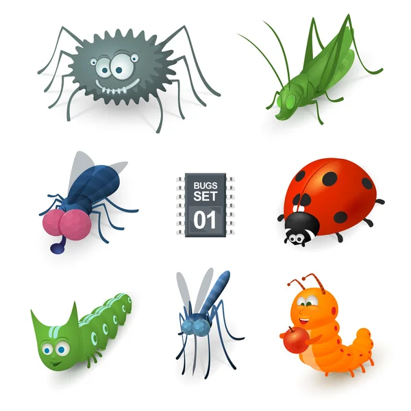 Cartoon bugs set — Stock Vector