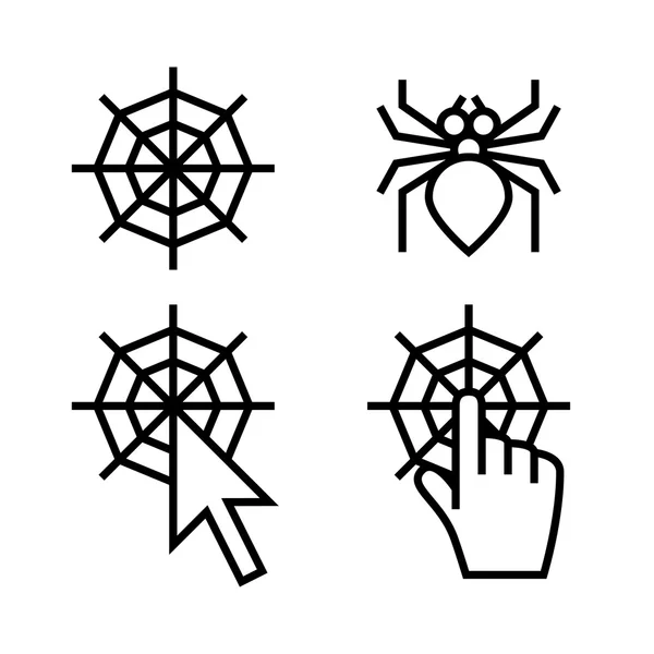 Spider web nätverk ikoner Vektorgrafik