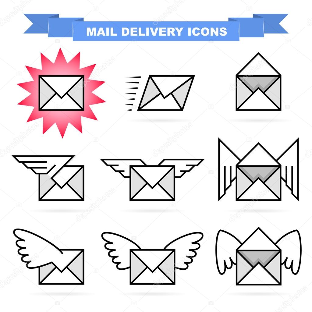 Mail delivery icons