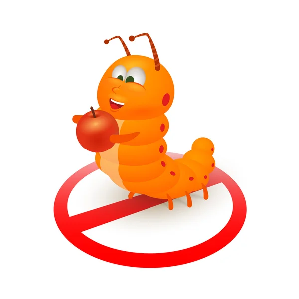 Cute orange caterpillar cartoon — Stock Vector