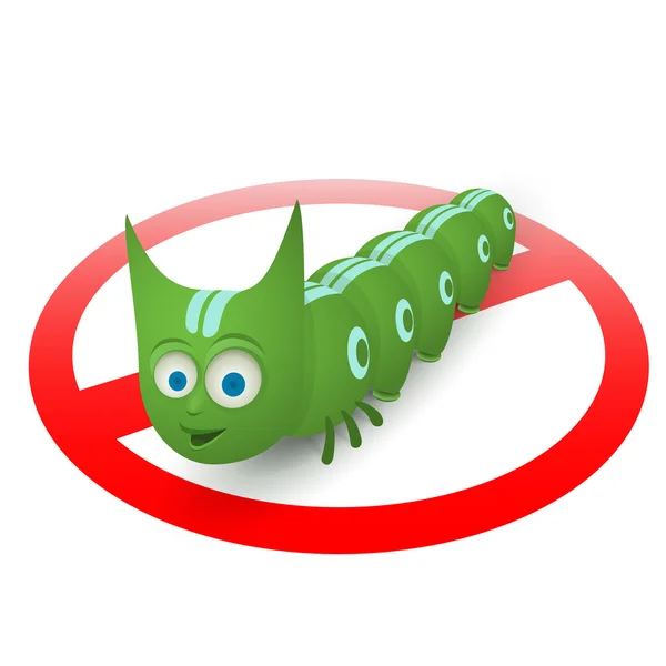 Green caterpillar pest runner — Stock Vector