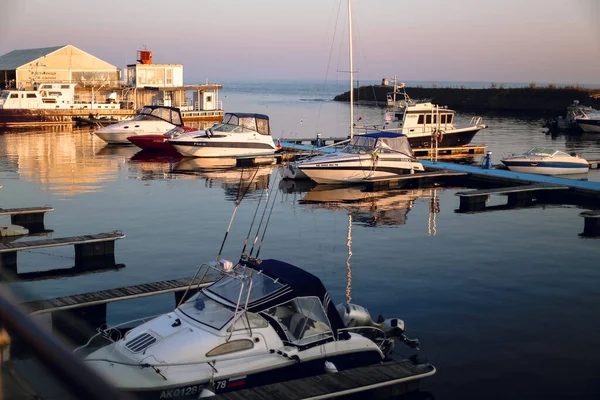 Boats Sunset Water — Stock Photo, Image