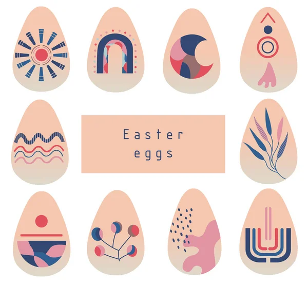 Easter Eggs Abstractive Elements Happy Easter Vector Illustration — Stock Vector