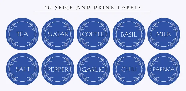 Baharat ve içecek için 10 etiket. Kavanozları ve konteynırları işaretlemek için yiyecek etiketleri. Kilerin düzenlenmesi.