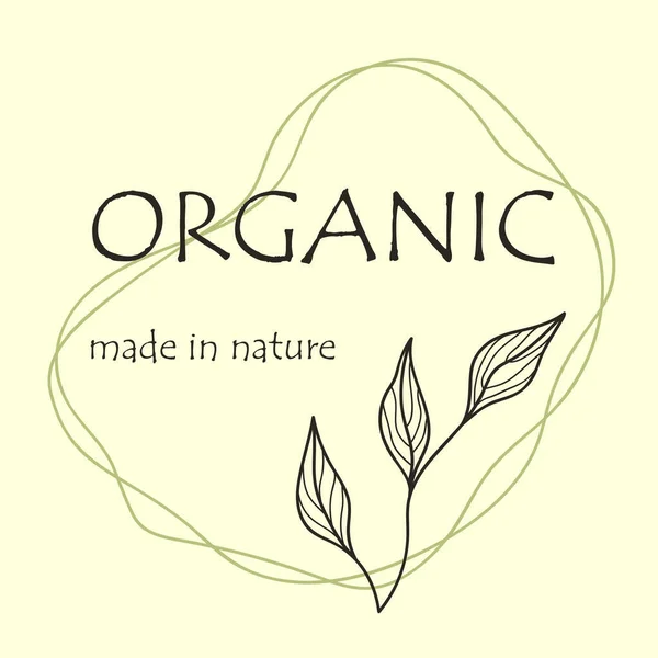 Floral Botanical Logo Organic Themed Frame — Stockvektor